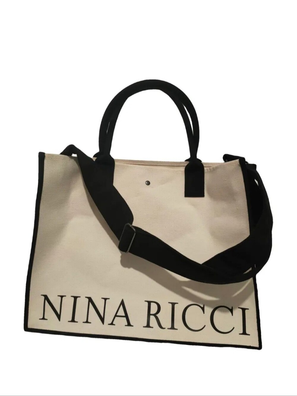 ❣️Nina Ricci Cream and Black Canvas Tote Bag❣️